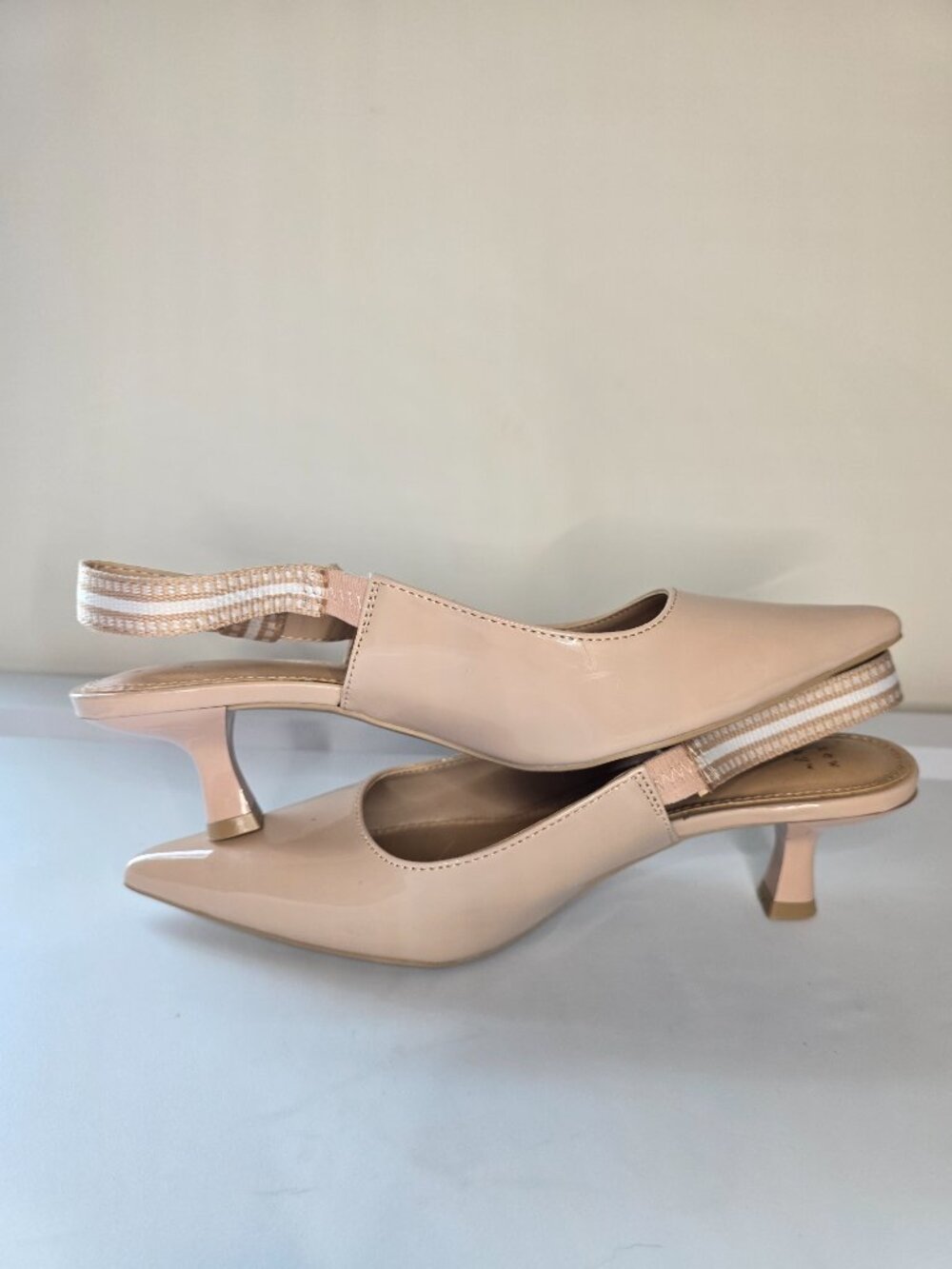 Target - A New Day Milan Slingback Kitten Pumps - Two Pairs - Tan & Black Lace - Picture 3 of 13